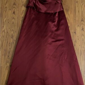 Jordan Burgundy Satin Prom Dress
